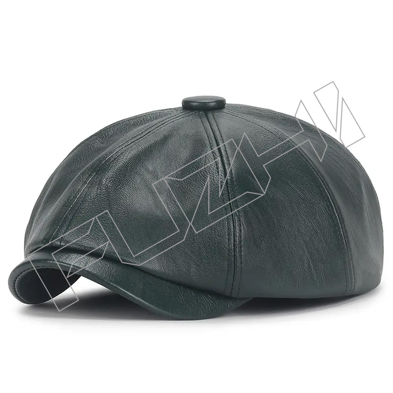 FZBH-20250625-2 Classic French Style Adjustable PU Simil Femme En Cuir Artist Painter leather beret hat for women