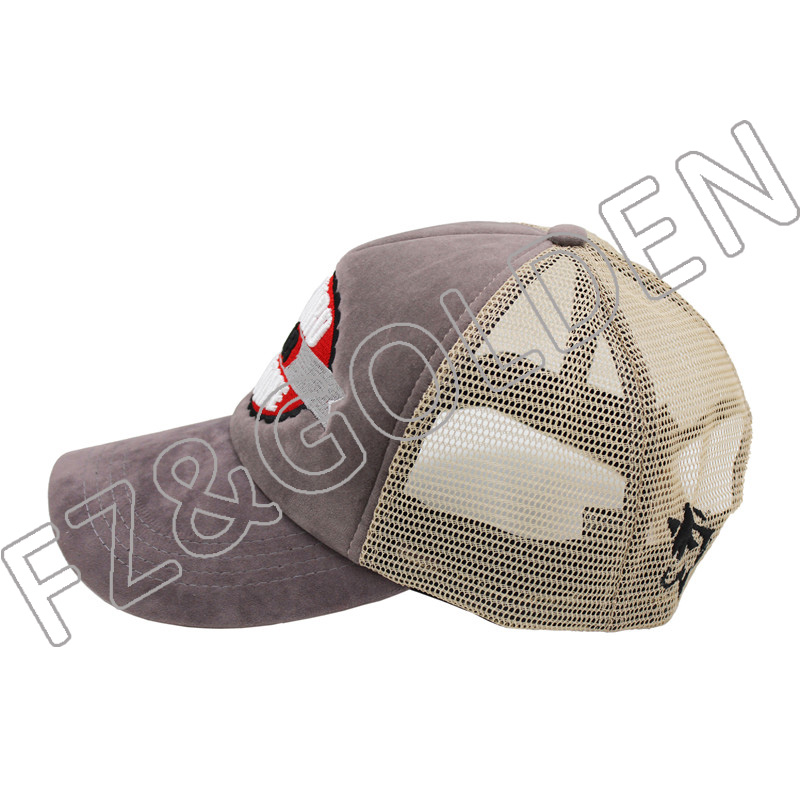 Discount Bike Cap -
5 Panel Flannel+Mesh Trucker Cap - FUZHI