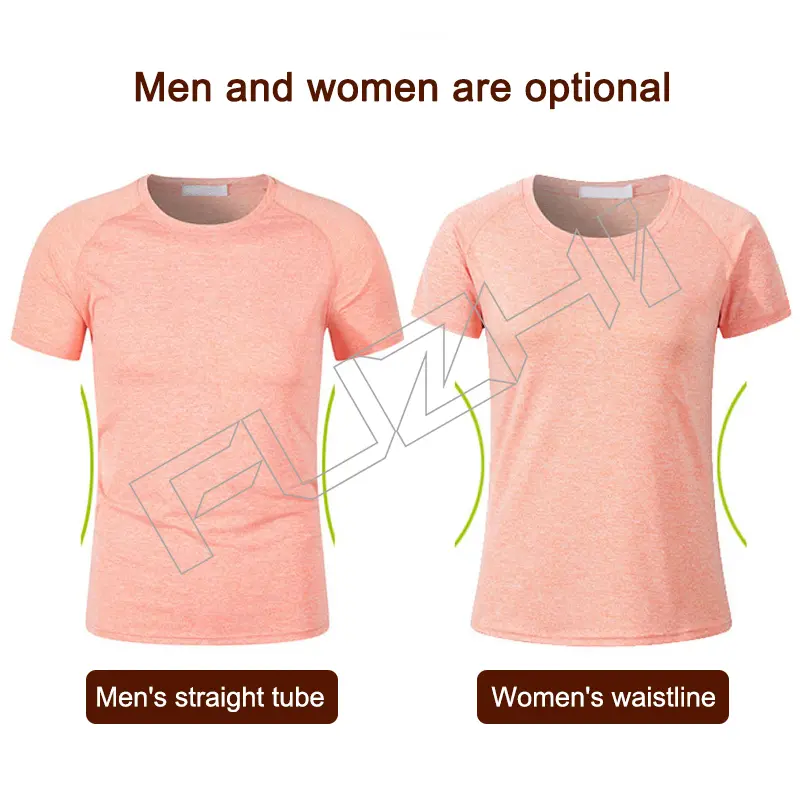 FZTS-1002 Summer cationic sports T-shirt custom outdoor running fitness round neck quick drying work shirt
