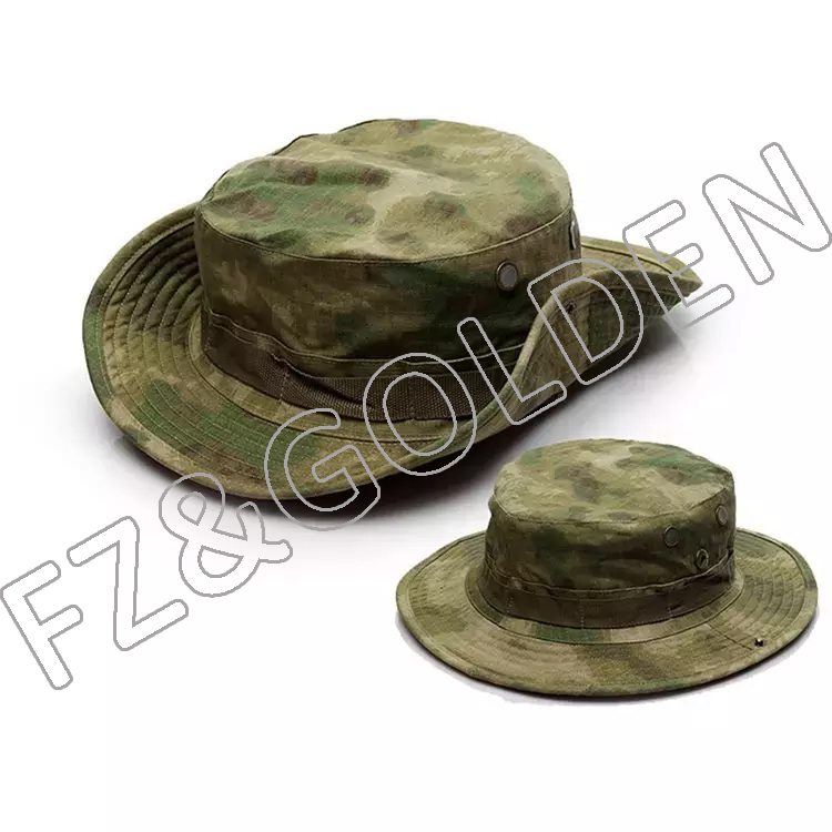 Discount Kids Hat Supplier -
anming Outdoor Summer Wide Brim Boonie Hat Camo Sun Cap for Men or Women - FUZHI