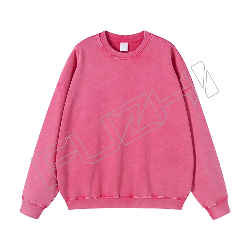 FZWH-1001 Fashion men and women new fashion washed cotton neck sweatshirts to make old vintage sweatshirts and pants