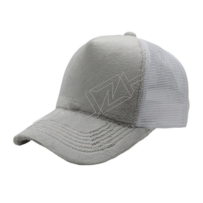 FZBC-5032 New fashion 5 panel velvet mesh trucker cap travel outdoor casual velvet cap
