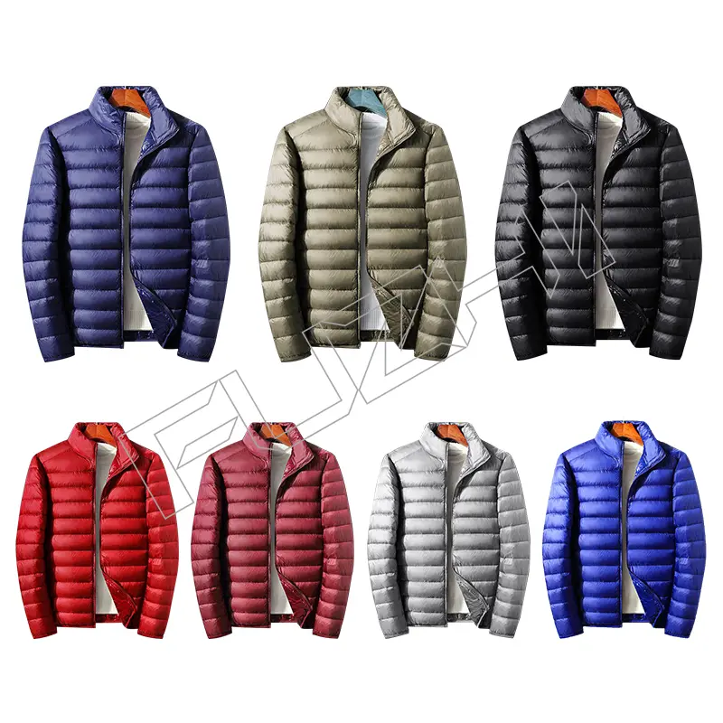 FZJA-1005 Unisex stand up collar hooded down jacket lightweight and short lightweight and stylish duck down jacket Featured Image