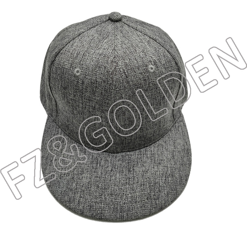 High-Quality 5 Panel Baseball Cap Manufacturer -
6 Panel Custom Logo Snapback Cap Flat Peak - FUZHI