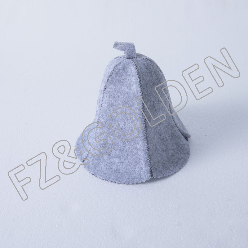 China Beret Hat Supplier -
Unisex Russian Banya Hut Helmet Style Hung Loop Head Protection White Women Wool Sauna Hat - FUZHI