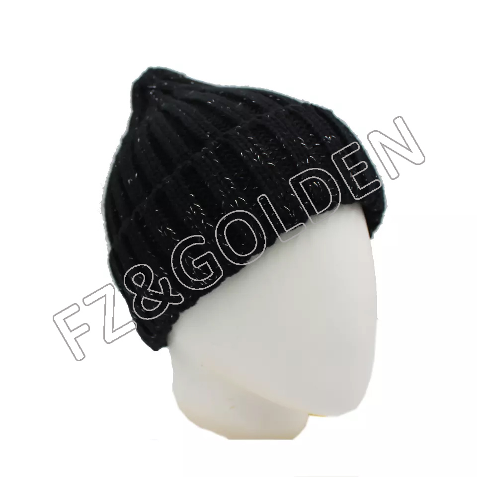 China Pom Beanie Manufacturers -
Visibility safe protection luxury knitted toque sports glow in dark reflective beanie hat for night - FUZHI