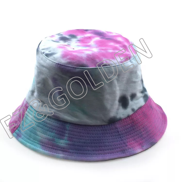 FZFH20250716 Wholesale High Quality Fashion Trendy Designer Custom Surfing Tie Dye Printing Colorful Reversible Bucket trendy women hat