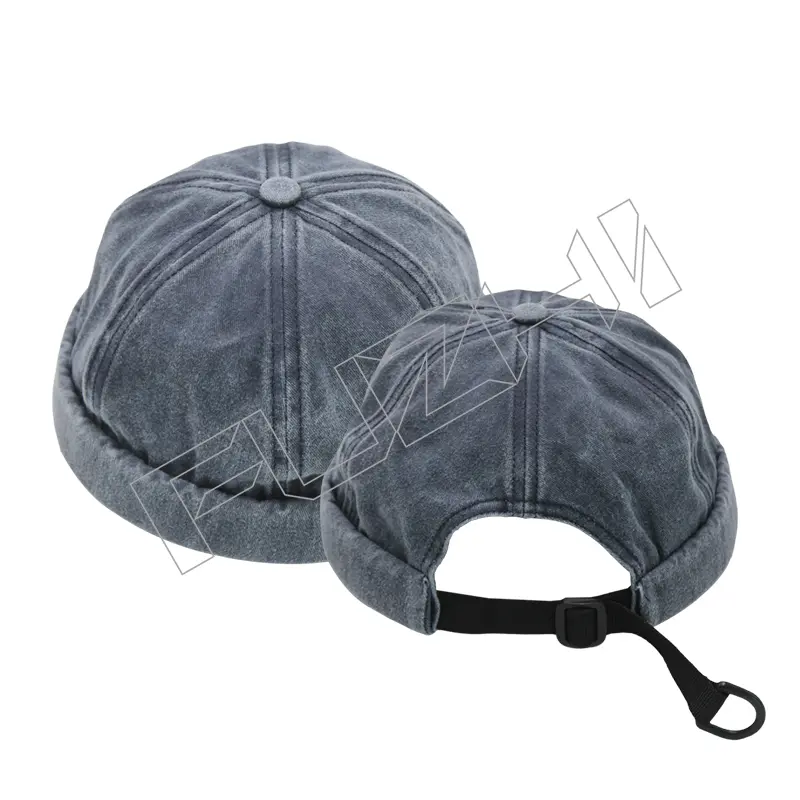 FZBC-6111 Men’s and women’s watertight washed vintage skull cap melon cap retro soft top landlord hat Featured Image