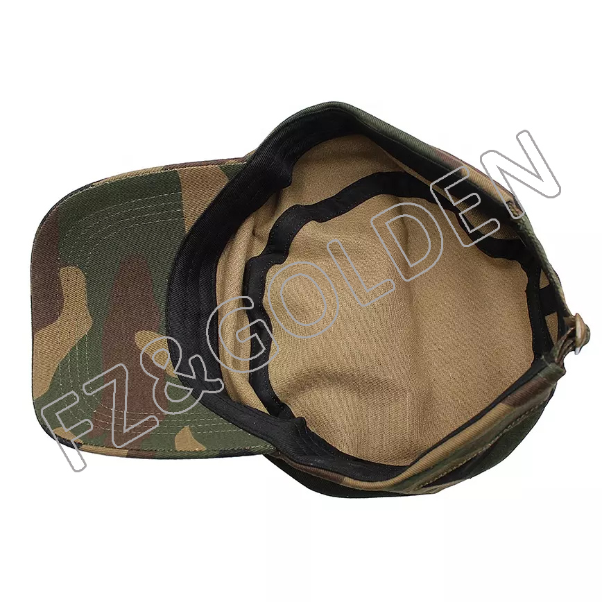 FZCC20250722 Cadet Military Hat Unisex Adjustable Flat army Caps for sale
