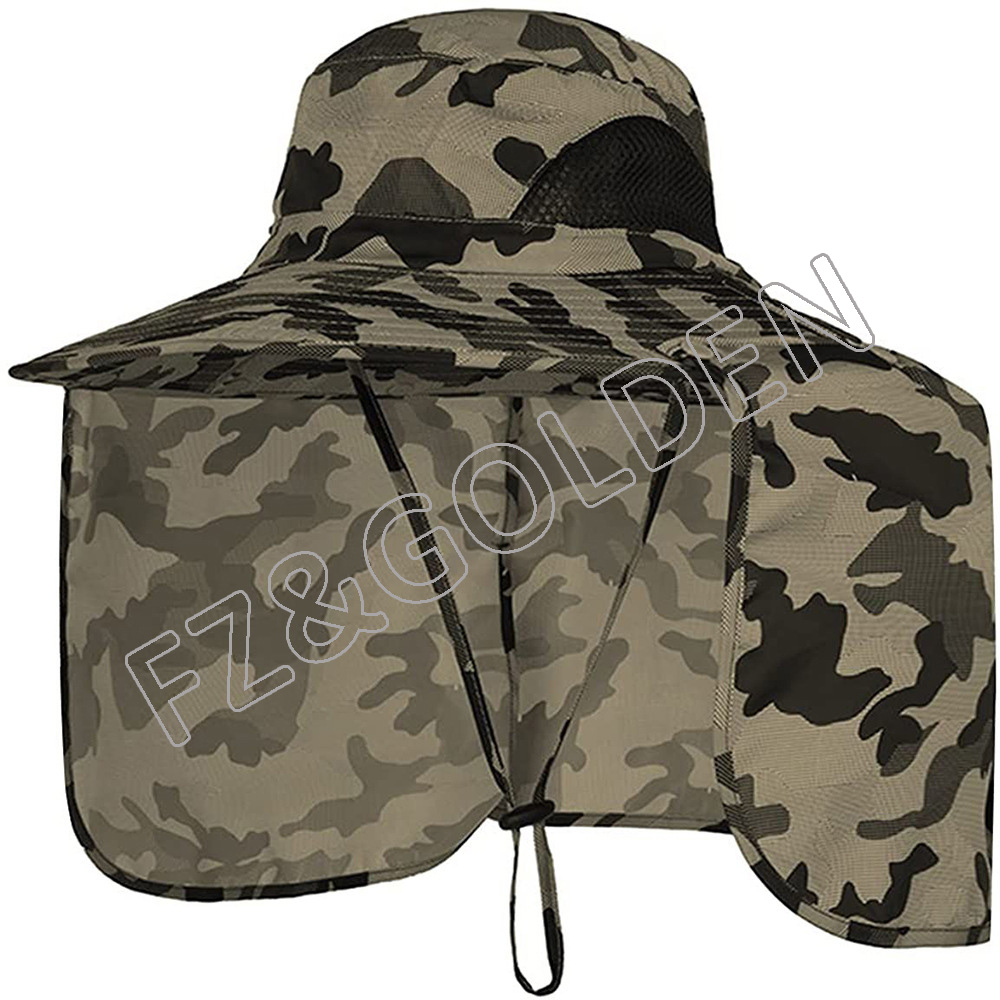 Wholesale Fur Hat Suppliers -
Summer Outdoor Hunting Fishing Custom Logo Bucket Sun Hat with Adjustable Strap - FUZHI