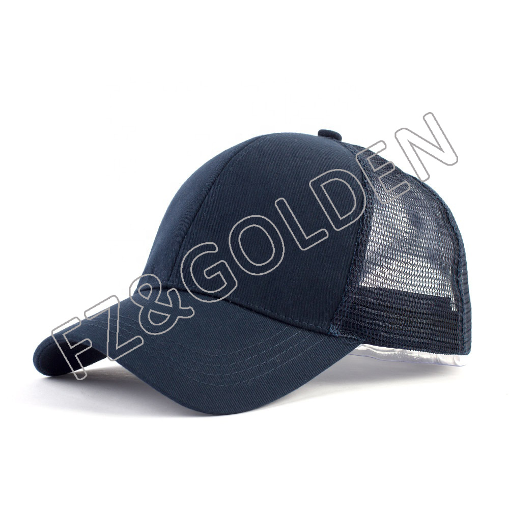 Cheapest Custom Cap Supplier -
2021 Short Brim Pony Tail Mesh Back Baseball Cap - FUZHI