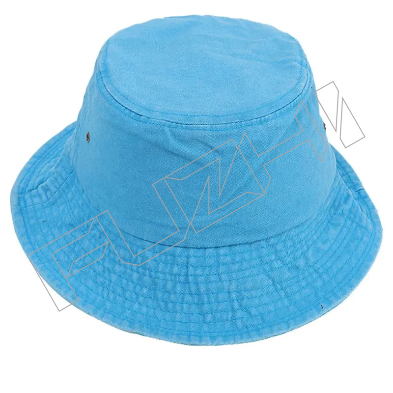 FZFH20250626 Reversible Summer Custom Logo Allover Printed and Embroidered Cotton Beach Wide Brim Bucket Hats For Unisex