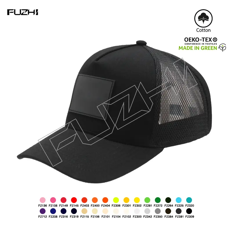 FZBC-5860 Customized rubber patch logo 5 panel baseball cap