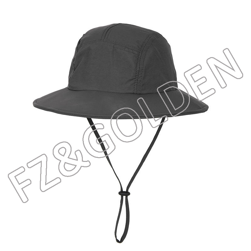 Discount Men Beanie Hat Suppliers -
Outdoor fast dry custom logo fisherman hunting bucket hat with strings - FUZHI