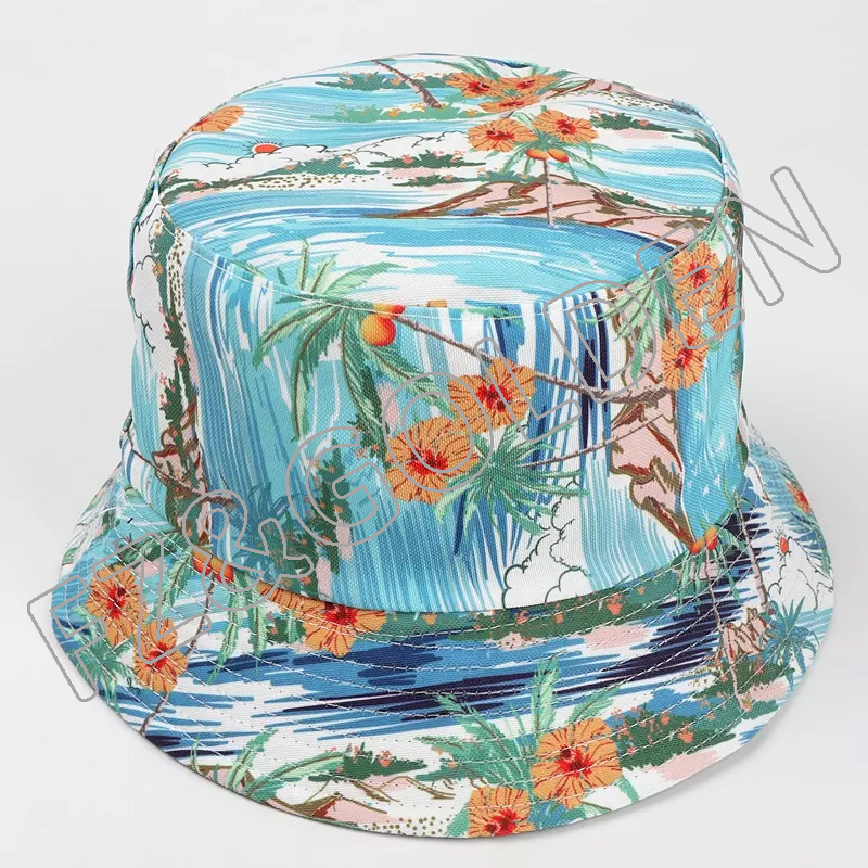 FZFH20250716-2 Wholesale Custom Logo All Over Printing tie dye Women Beach Bell Gorras Summer Fisherman Quick Dry Fit Sun Cap bucket hat