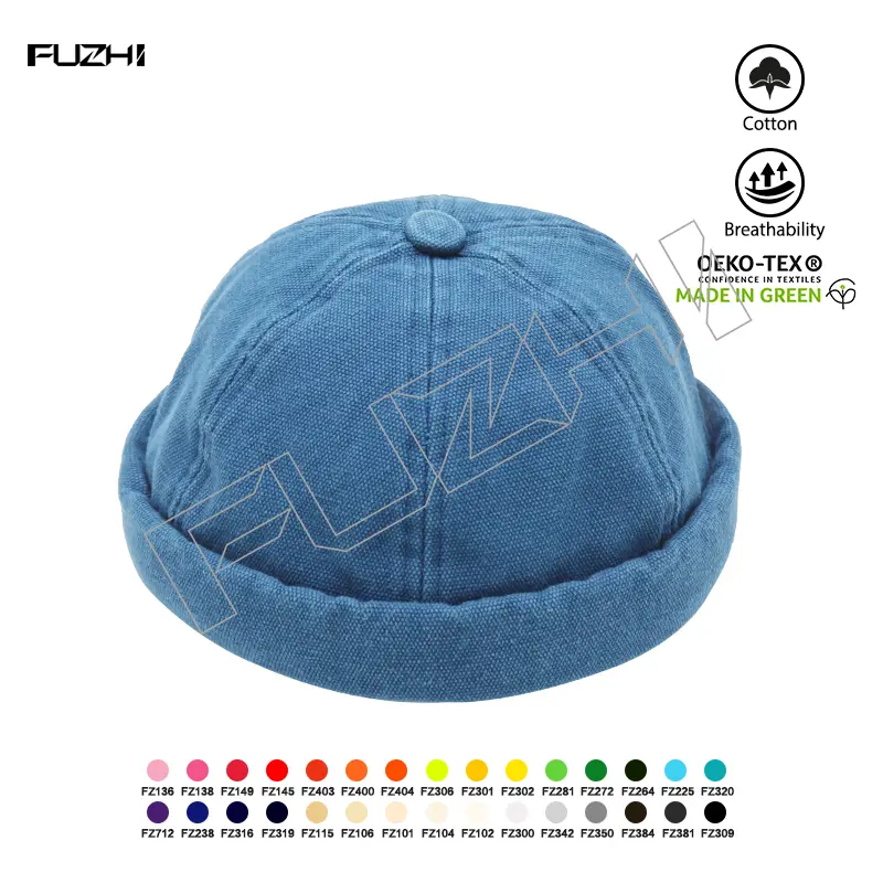 FZDL-1006 Fashion Street trend Casual dairy life oxford fabric melon skin hat bowler hat skull cap