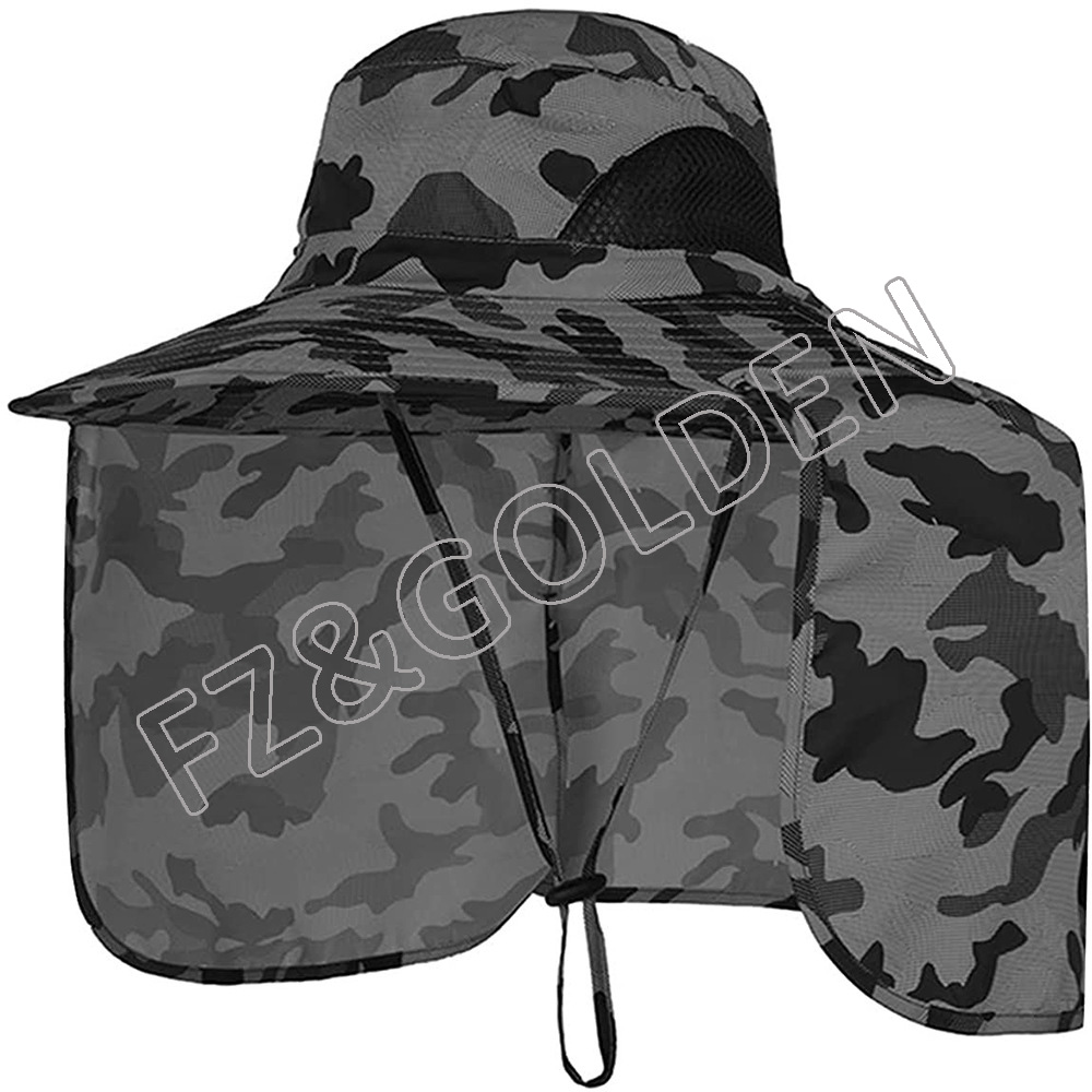 Wholesale Fur Hat Suppliers -
Summer Outdoor Hunting Fishing Custom Logo Bucket Sun Hat with Adjustable Strap - FUZHI
