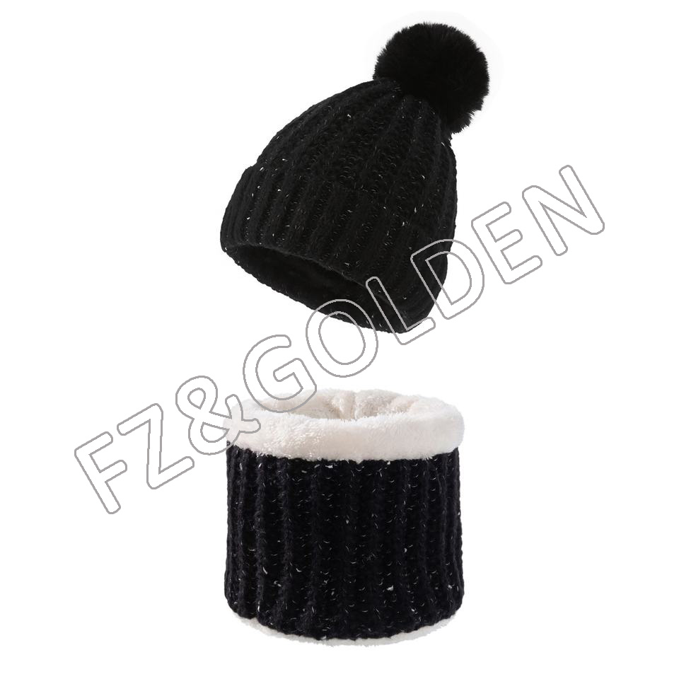 Fashion Beanie Manufacturer -
Winter Warm Knitted Women's Beanie and Scarf Set - FUZHI