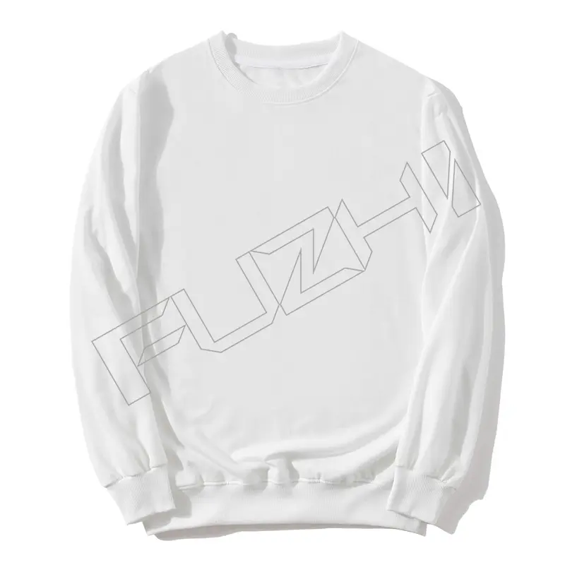 FZSW-1000 Loose casual solid color men and women terry sweatshirt crew-neck sports long-sleeved tops simple solid color with sweatshirt