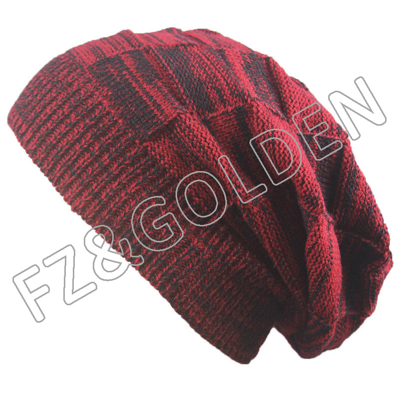 Discount Acrylic Beanie -
Wholesale Designer Men Oversize Skull Slouch Beanie Knit Hat - FUZHI
