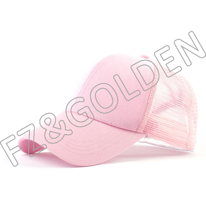 Cheapest Custom Cap Supplier -
2021 Short Brim Pony Tail Mesh Back Baseball Cap - FUZHI