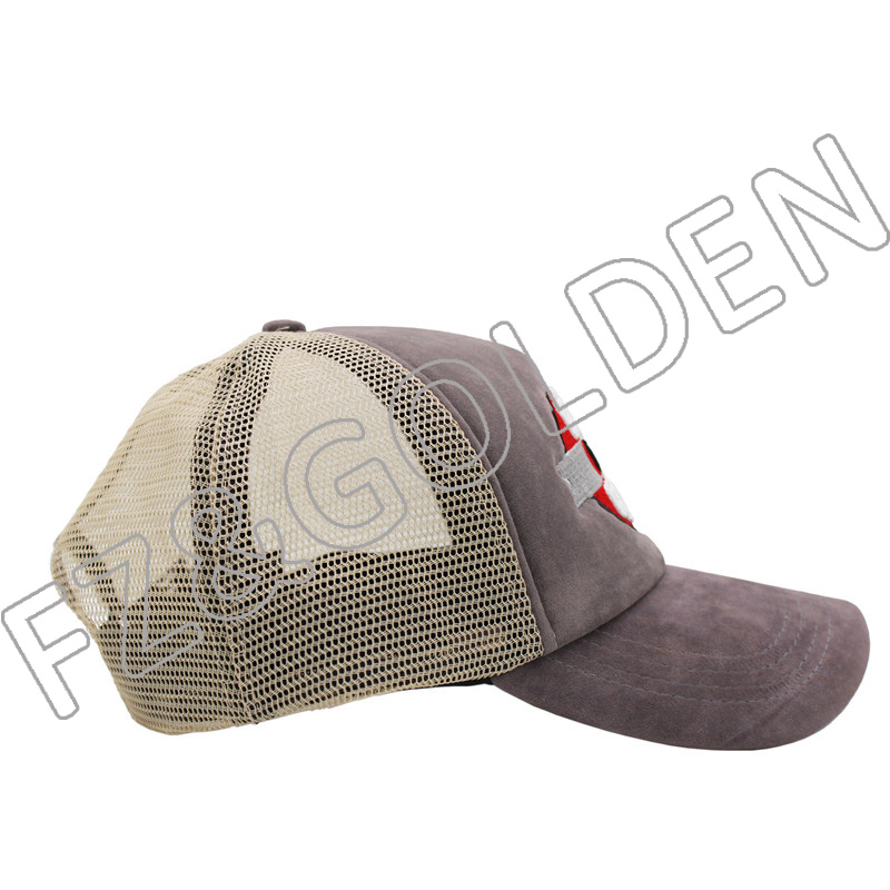Discount Bike Cap -
5 Panel Flannel+Mesh Trucker Cap - FUZHI