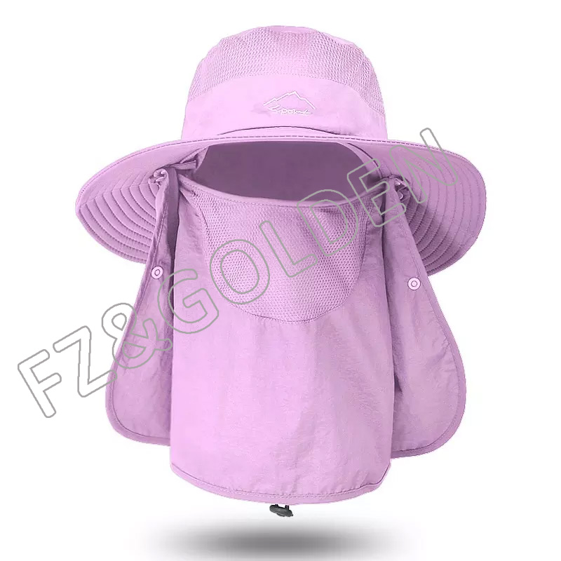 FZFH20250626 Outdoor UV Protection Couples Light String Bucket Fishing Sun Hat with Face and Neck Cover