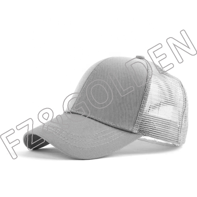 Cheapest Custom Cap Supplier -
2021 Short Brim Pony Tail Mesh Back Baseball Cap - FUZHI