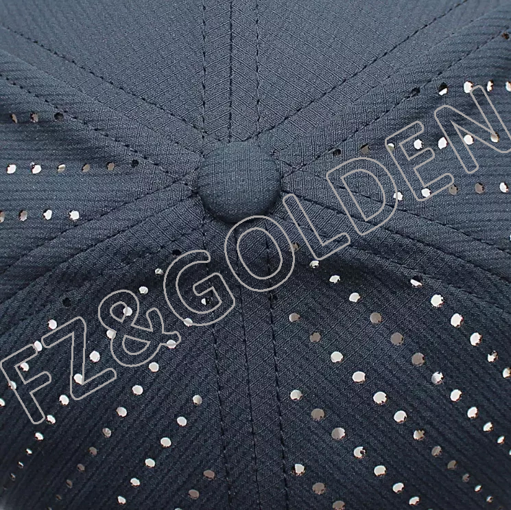 FZBC20250722 Custom Men High Quality 5 Panel Logo Sport Dad Hat Laser Cut Hole Perforated Baseball Cap performance hats