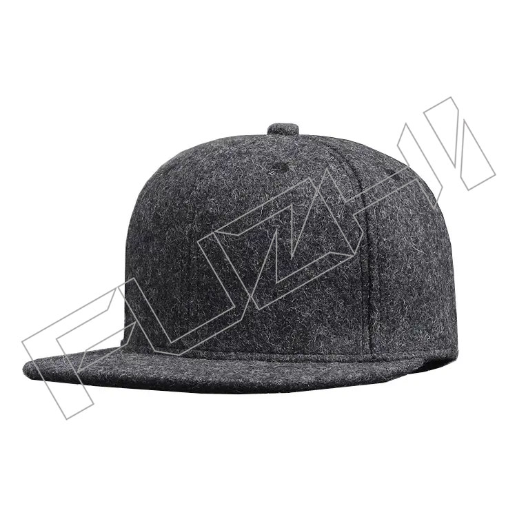 FZBC20250626-3 Premium Custom 6 Panel Embroidery Flannel Wool Two Tone Hats Bulk Applique Snapback Cap With Felt