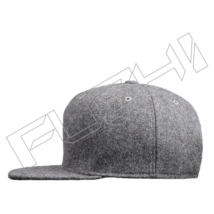 FZBC20250626-3 Premium Custom 6 Panel Embroidery Flannel Wool Two Tone Hats Bulk Applique Snapback Cap With Felt