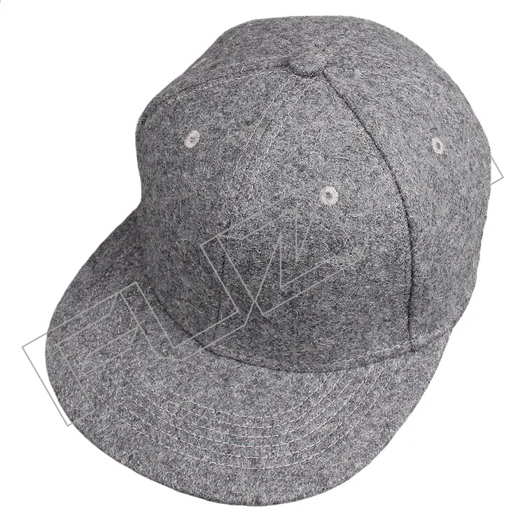 FZBC20250626-3 Premium Custom 6 Panel Embroidery Flannel Wool Two Tone Hats Bulk Applique Snapback Cap With Felt