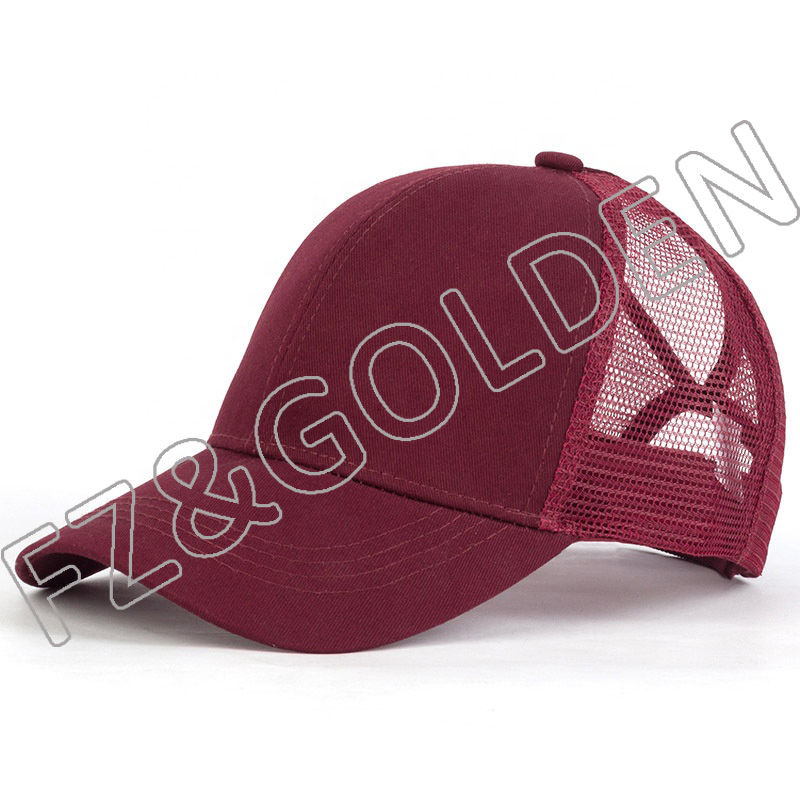 Cheapest Custom Cap Supplier -
2021 Short Brim Pony Tail Mesh Back Baseball Cap - FUZHI