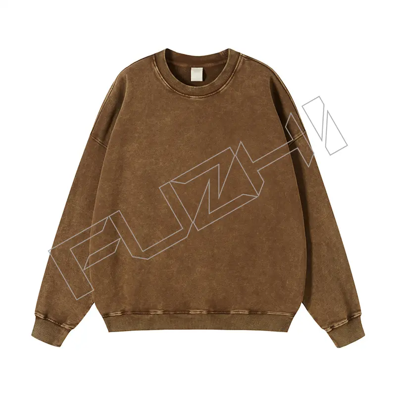 FZWH-1001 Fashion men and women new fashion washed cotton neck sweatshirts to make old vintage sweatshirts and pants