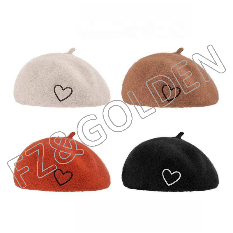 Wholesale Winter Hat Set -
French Wool Solid Color Classic Winter Warm Artist Painter Berets Women Hat - FUZHI