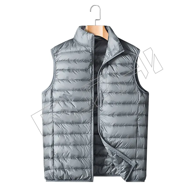 FZJA-1007 New stand collar autumn winter men and women unisex down vest jacket thin down vest coat