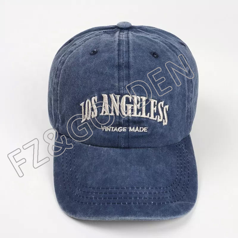 FZBC20250716-3 Custom Logo Wash Adjustable Cotton Distressed Embroidered Baseball Cap Vintage Embroidery Washed Dad Hat