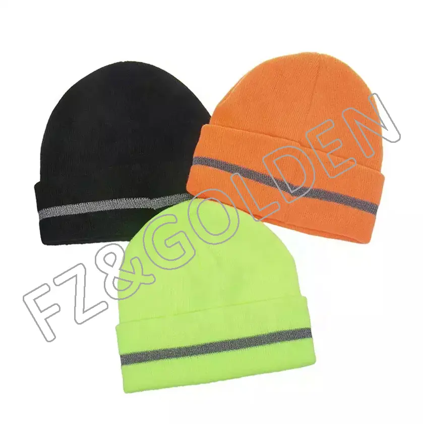 Cheapest Reflective Winter Hat Supplier –
Hi Vis Safety Beanie Hat Customize Your Logo Winter Knit Hat with Reflective Strips Unisex – FUZHI