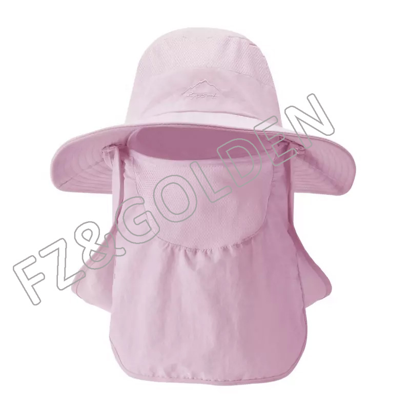 FZFH20250626 Outdoor UV Protection Couples Light String Bucket Fishing Sun Hat with Face and Neck Cover
