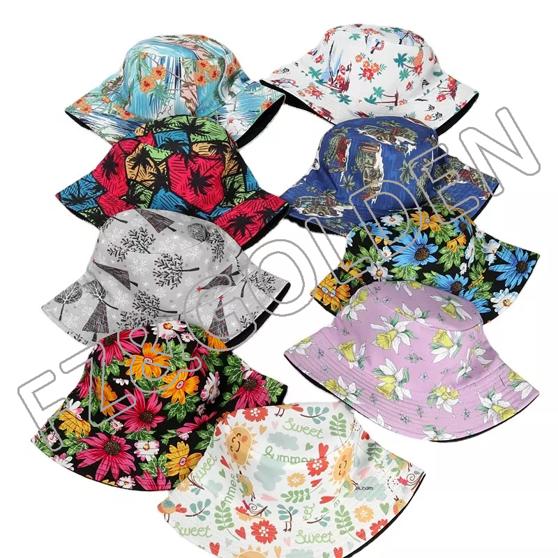 FZFH20250716-2 Wholesale Custom Logo All Over Printing tie dye Women Beach Bell Gorras Summer Fisherman Quick Dry Fit Sun Cap bucket hat
