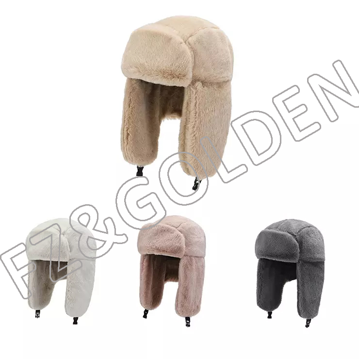 FZWH20250722 Manufacturer warm high quality Premium Deer velvet suede soft thicken wool ski rabbits fur hat for winter outdoor