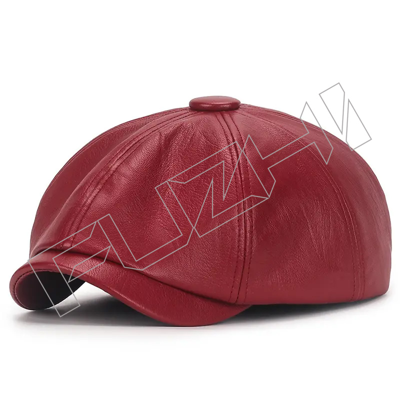 FZBH-20250625-2 Classic French Style Adjustable PU Simil Femme En Cuir Artist Painter leather beret hat for women