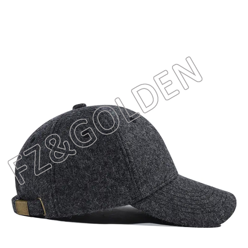 FZWC-1002 High quality custom wool fur baseball thick fitted fashion hat warm winter outdoor sports women cap