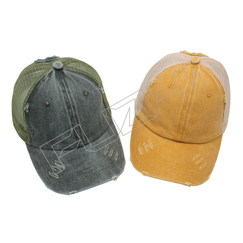 FZBC-6109 New fashion broken trucker washed vintage cap for men and women the same vintage fashion brand mesh baseball cap baseball cap wash to make old cap
