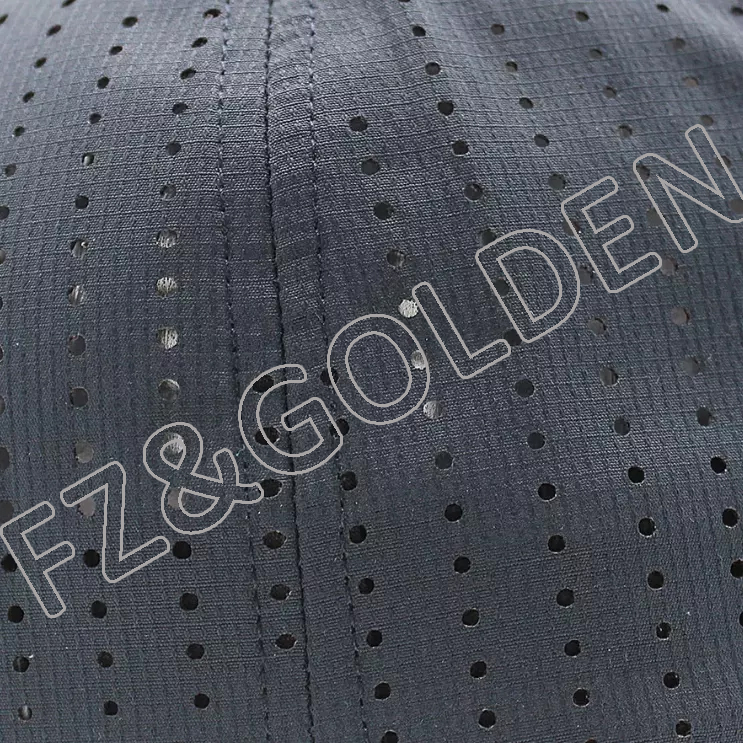 FZBC20250722 Custom Men High Quality 5 Panel Logo Sport Dad Hat Laser Cut Hole Perforated Baseball Cap performance hats