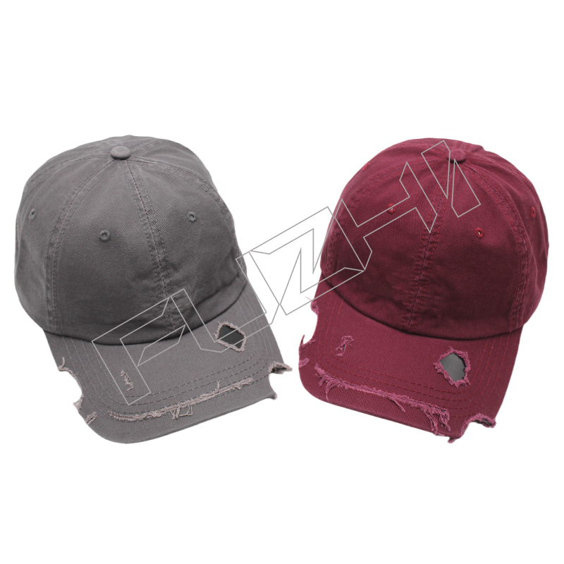 FZBC-6106 New broken hole baseball cap men and women broken washed vintage cap young couple tide washed broken hole cap