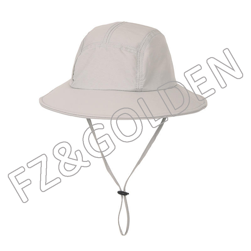 Discount Men Beanie Hat Suppliers -
Outdoor fast dry custom logo fisherman hunting bucket hat with strings - FUZHI