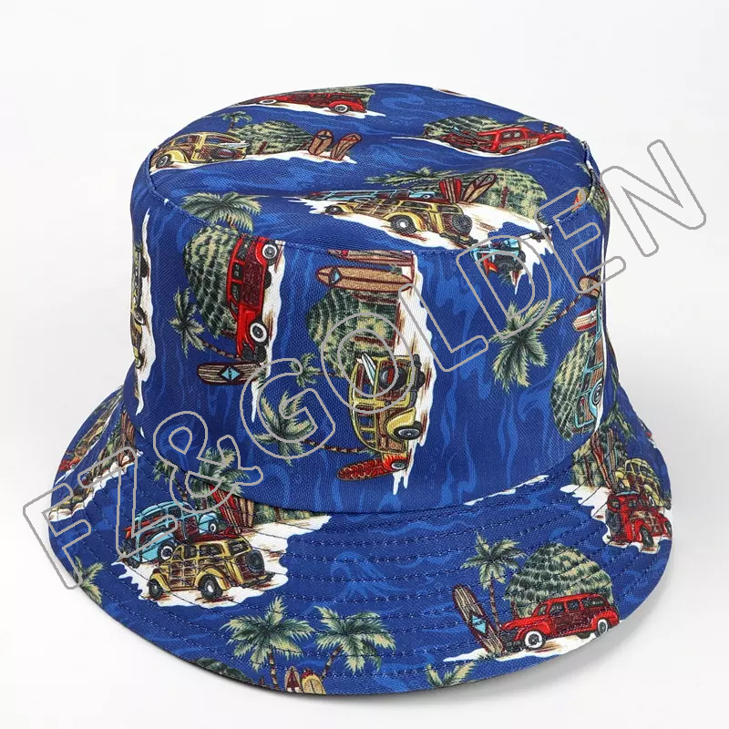FZFH20250716-2 Wholesale Custom Logo All Over Printing tie dye Women Beach Bell Gorras Summer Fisherman Quick Dry Fit Sun Cap bucket hat