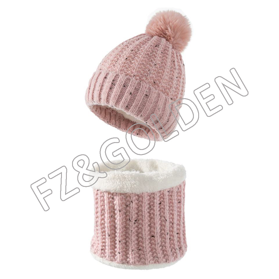 Fashion Beanie Manufacturer -
Winter Warm Knitted Women's Beanie and Scarf Set - FUZHI