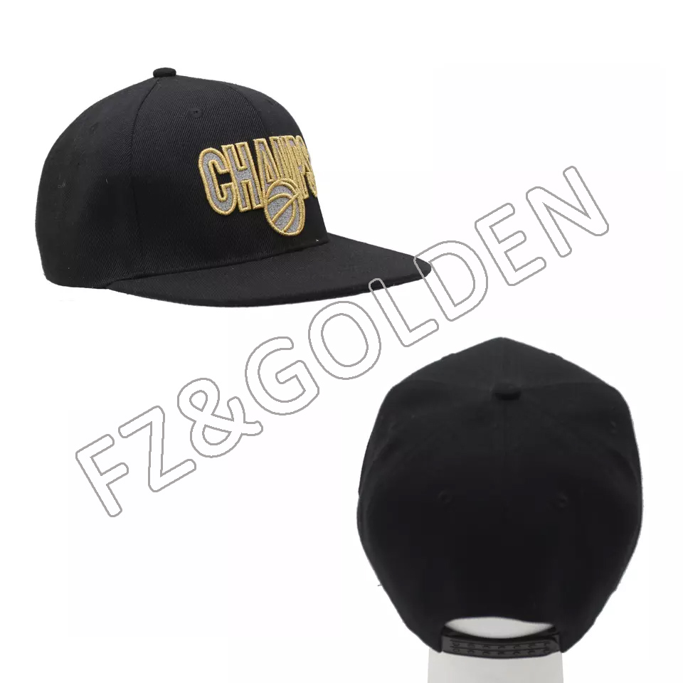 OEM/ODM Military Cap Supplier -
Luxury hip hop fitted custom embroidery flat bill brim peak snap back embroidered snapbacks cap hat - FUZHI
